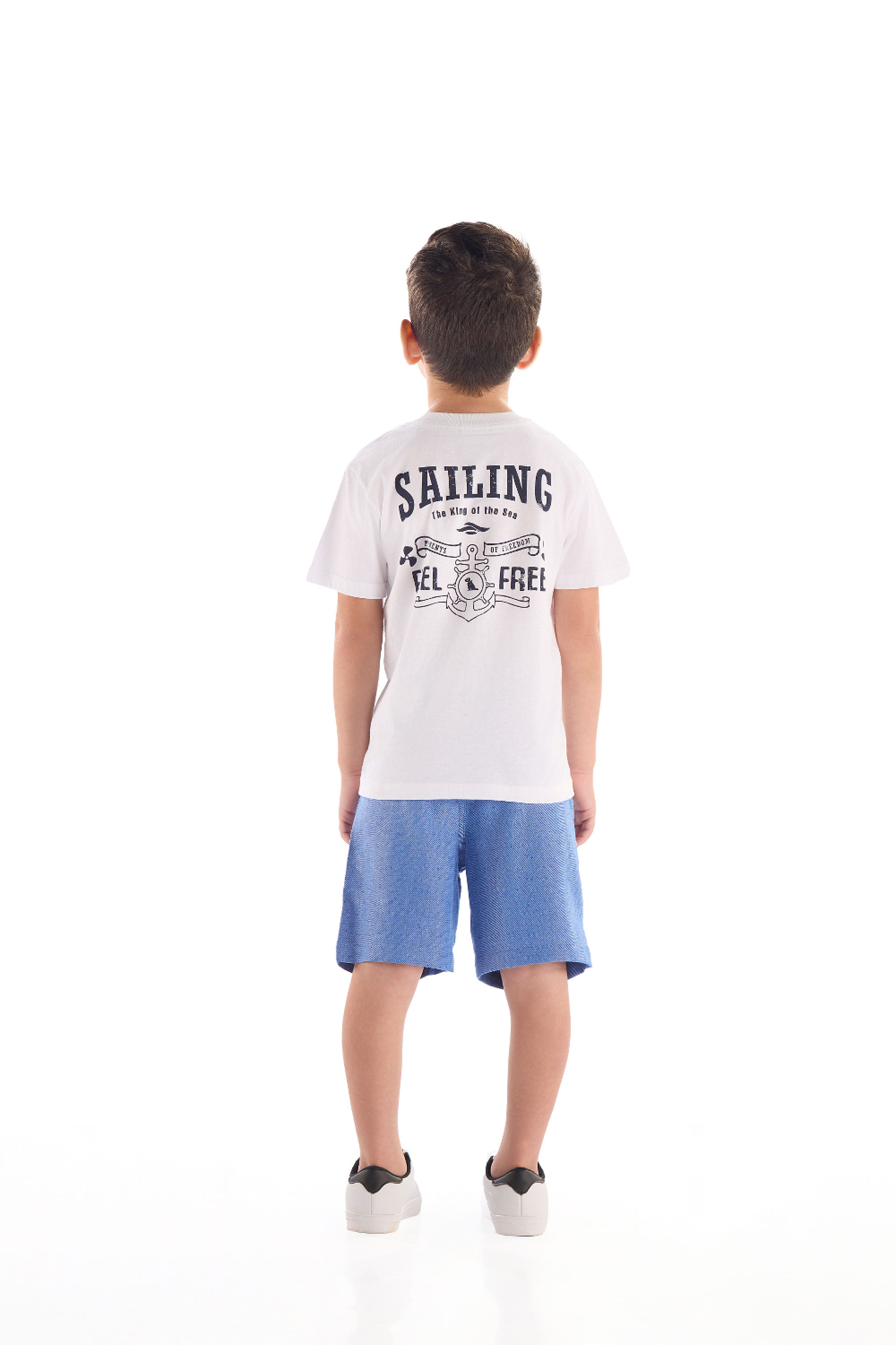 Conjunto Infantil Camiseta de Algodão e Bermuda (Branco) Quimby - Imagem 37